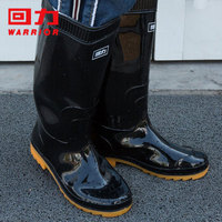 WARRIOR 回力 雨鞋男士款时尚雨靴户外防水防滑耐磨HL807高筒黑色39码