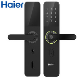 海尔（Haier）指纹锁 智能锁家用防盗门锁智能门锁电子锁密码锁 10E 曜石黑