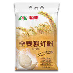 河套 全麦粉粗纤粉 中华老字号 小麦粉含麦麸皮 烘焙原料 家用面粉4kg *5件