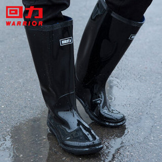 回力雨鞋男士款时尚雨靴户外防水防滑耐磨HL838高筒黑色42码