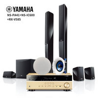 雅马哈（YAMAHA）NS-PA41+NS-IC600+RX-V585家庭影院 7.1声道时尚立柱音响（九件套） 功放：金色