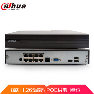 大华（Dahua）8路POE供电网络录像机H.265高清数字NVR远程主机DH-NVR2108HC-8P-HDS2/含4TB硬盘