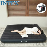 INTEX 2019年线拉款64144家用内置枕头充气床垫 户外气垫床 特大双人折叠床183*203*25cm躺椅充气垫防潮垫