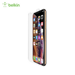 贝尔金（BELKIN）iPhoneX/XS康宁玻璃贴膜防划痕防指纹触感灵敏高硬度兼容手机保护壳托盘对齐