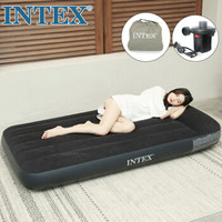 INTEX 2019年线拉款64141家用内置枕头充气床垫 户外气垫床 单人加厚折叠床99