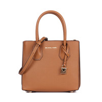 MICHAEL KORS 迈克·科尔斯 MK女包 MERCER系列 女士橡果棕色皮革中号手提单肩斜挎包 30F8GM9M2T ACORN