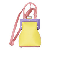 PERRIN PARI S ATTELAGE 系列 小牛皮手提袋ATT43CALWS 柠檬色/浅橙色/紫色