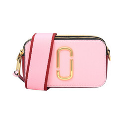 MARC JACOBS 马克·雅克布 SNAPSHOT系列粉红拼接色牛皮小相机包 M0012007679