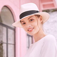 诗丹凯萨（sedancasesa） 遮阳帽子女日本纸草草帽夏季旅游出行太阳帽沙滩帽子 SM090018 白色 57.5CM