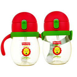 Fisher-Price 费雪 美国费雪儿童水杯吸管杯背带水壶（两用）240ML 红绿色