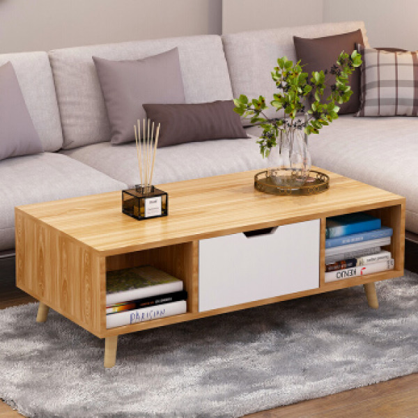 商品朗程茶几客厅储物收纳茶几茶桌现代北欧简约咖啡桌 双层