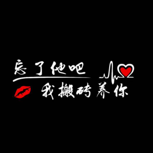 lma洛玛忘了他吧我养你车贴后挡玻璃贴抖音同款网红汽车反光文字创意