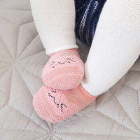 馨颂 婴儿袜子两双装宝宝卡通防滑地板袜学歩袜套装 R070F2 黄色+粉色 12-14(S)(0-6个月)