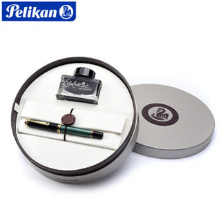 百利金（Pelikan）M400施德莱斯曼线条14K镀金笔尖树脂笔杆圆礼盒-绿色EF