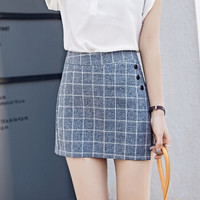 AUDDE 2019夏季新品女装半身裙女短裤裤裙韩版高腰休闲假两件时尚 kktr32515 深灰单裙 M