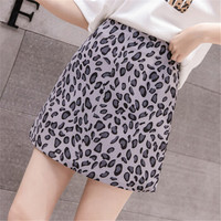 HMDIME 豹纹半身裙女春夏新品 ins超火高腰chic包臀A字裙子防走光 MMFS7861 灰色 S