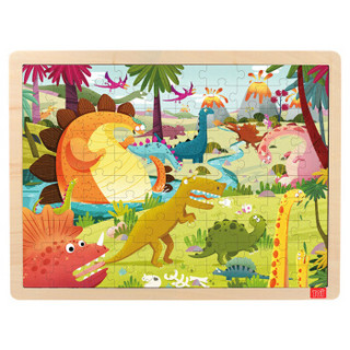 TOI  儿童故事拼图玩具幼儿木质拼图拼板宝宝木制玩具3-4-5-6岁100片恐龙大陆