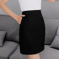 CITYPLUS 城加   新款西裙子女黑色包臀无弹短裙商务ol正装工作服一步裙半身裙CWQZ192579常规款 M