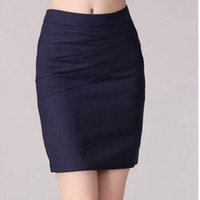 AUDDE 2019夏季新品女装半身裙女百搭OL修身职业包臀裙时尚休闲 kktr32516 深蓝色 L