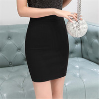 HMDIME 防走光西装裙女一步裙2019春夏新款 工作裙职业短裙包裙半身裙 GGSS5605 黑色 3XL