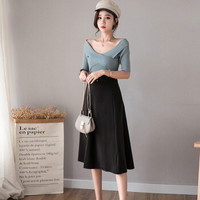 liqiao 丽乔 夏季新品韩版女装A字中长裙子女夏季高腰大摆伞裙中裙半身裙长裙 REBmylclf-7175 黑色 L