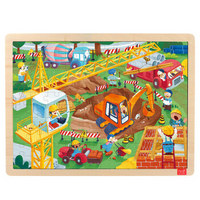 TOI  儿童故事拼图玩具幼儿木质拼图拼板宝宝木制玩具3-4-5-6岁 100片建筑工地