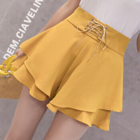BANDALY 蹦跶狸 夏季新款女装新品半身裙女百搭阔腿裤时尚裤裙修身短裙子 zx1203-7907 黄色 XL