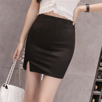 HMDIME 淑女气质ins半身裙女2019春季新品 韩版高腰修身职业裙弹力防走光chic潮一步裙 GGSS3334 黑色 2XL