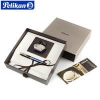 百利金(Pelikan)M400系列双色14K金笔尖钢笔墨水笔方礼盒-蓝色F