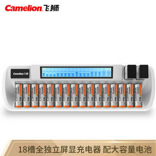 飞狮（Camelion）BC-1045 18槽充电套装 5号/7号电池通用配16节5号2700mAh电池 KTV/麦克风/话筒