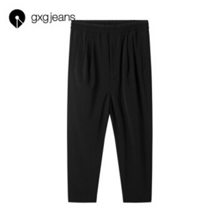 gxgjeans男装夏新款直筒九分修身休闲裤182602291 黑色 XXL