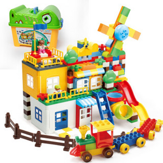 费乐（FEELO）大颗粒积木玩具拼装立体拼插3-6周岁儿童玩具男孩女孩底板早教宝宝生日礼物248桶装