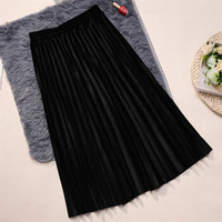 薇图 vitto 女装 2019韩版春季新款裙子时尚纯色半身裙dVT113 黑色 均码