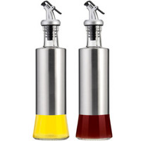 欧橡 OAK 玻璃油壶防漏油瓶 调味瓶酱油瓶醋瓶350ml 2只装  欧式风格创意厨房用品套装OX-C109