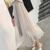 薇图（vitto）女装 春夏款金丝绒蕾丝网纱拼接百搭关身裙2019年春季新款 dVT095 奶卡色 均码80-135斤