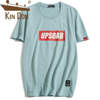 金盾(KIN DON)T恤 男2019夏季新款休闲宽松时尚休闲百搭短袖上衣 A102-DJ751 豆绿 3XL
