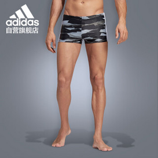 阿迪达斯 adidas 男士泳裤大码速干抗氧化男士平角运动游泳裤泳衣装备 DP7520 黑色 2XL