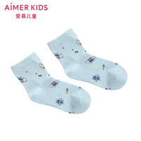 Aimer kids爱慕儿童童装飞行记印花童袜男童春夏棉质短袜AK2941623蓝色印花16