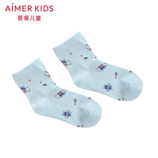 Aimer kids爱慕儿童童装飞行记印花童袜男童春夏棉质短袜AK2941623蓝色印花20