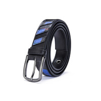 OMTO 女士皮带针扣腰带女时尚装饰百搭细腰带潮流个性拼接裤带女 蓝色