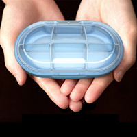 伴侣行 便携药盒 迷你小药盒 一周分装薬盒 防潮药品盒 旅行随身收纳药丸盒子 BL4023 海岛蓝