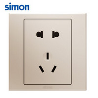 西蒙(SIMON) 开关插座面板 E3系列 五孔插座 86型面板 香槟金色 301084-44