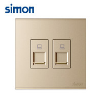西蒙(SIMON) 开关插座面板 E6系列 二位电脑插座 86型面板 香槟金色 725228-46