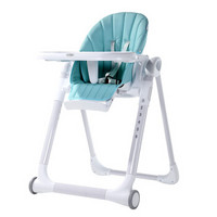 晨辉（CHBABY）儿童餐椅加大多功能皮质折叠便携式宝宝椅可坐可躺婴儿吃饭座椅餐桌椅A503C浅蓝