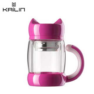 KAILIN 凯霖 KL0712-280B 耐热玻璃杯 280ml 粉色