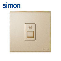 西蒙(SIMON) 开关插座面板 E6系列 一位电脑插座(六类) 86型面板 香槟金色 725618-46