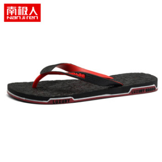 Nan ji ren 南极人 男士时尚简约夹脚户外沙滩情侣款人字拖鞋 JRLHH8851 男款黑色 40