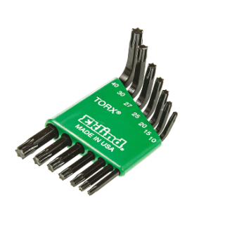 RS Pro欧时 7件 铬镍合金钢 L形状 短臂 Torx 扳手套件, 内含T10; T15; T20; T25; T27; T30; T40尺寸