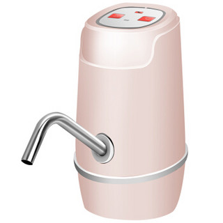 极度空间 桶装水抽水器 电动压水器上水器无线蓄电压水器 电动抽水器 饮水吸水机加水器 023粉色上水器