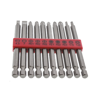 RS Pro欧时 10件装 一字:4.5、7 mm;Phillips:PH1、PH2、PH3;Pozidriv:PZ1、PZ2、PZ3;Torx:T15、T20